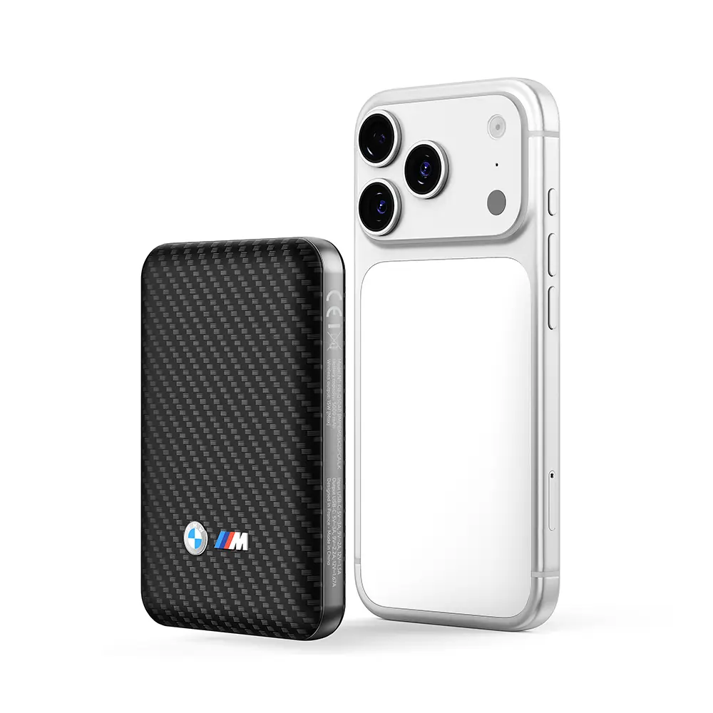 BMW Lisanslı Manyetik Powerbank 5000 mAh, 15 W Kablosuz Şarj