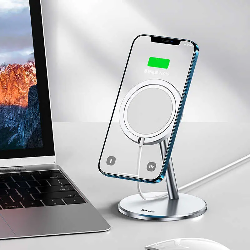 Benks L37 MagSafe Şarj Standı, 180 Derece Hareketli - Gümüş