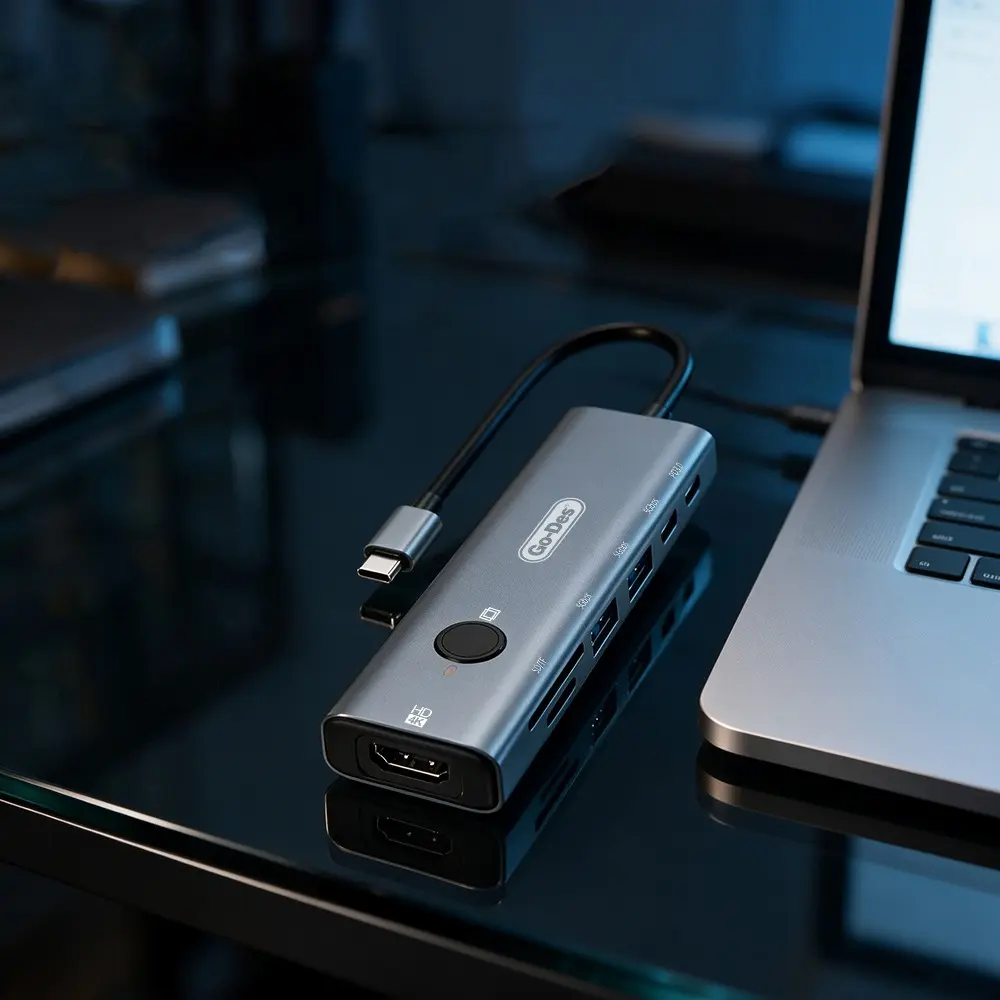 Go Des GD-6910 7'si 1 Arada Type-C Hub, HDMI 4K ve PD 3.0