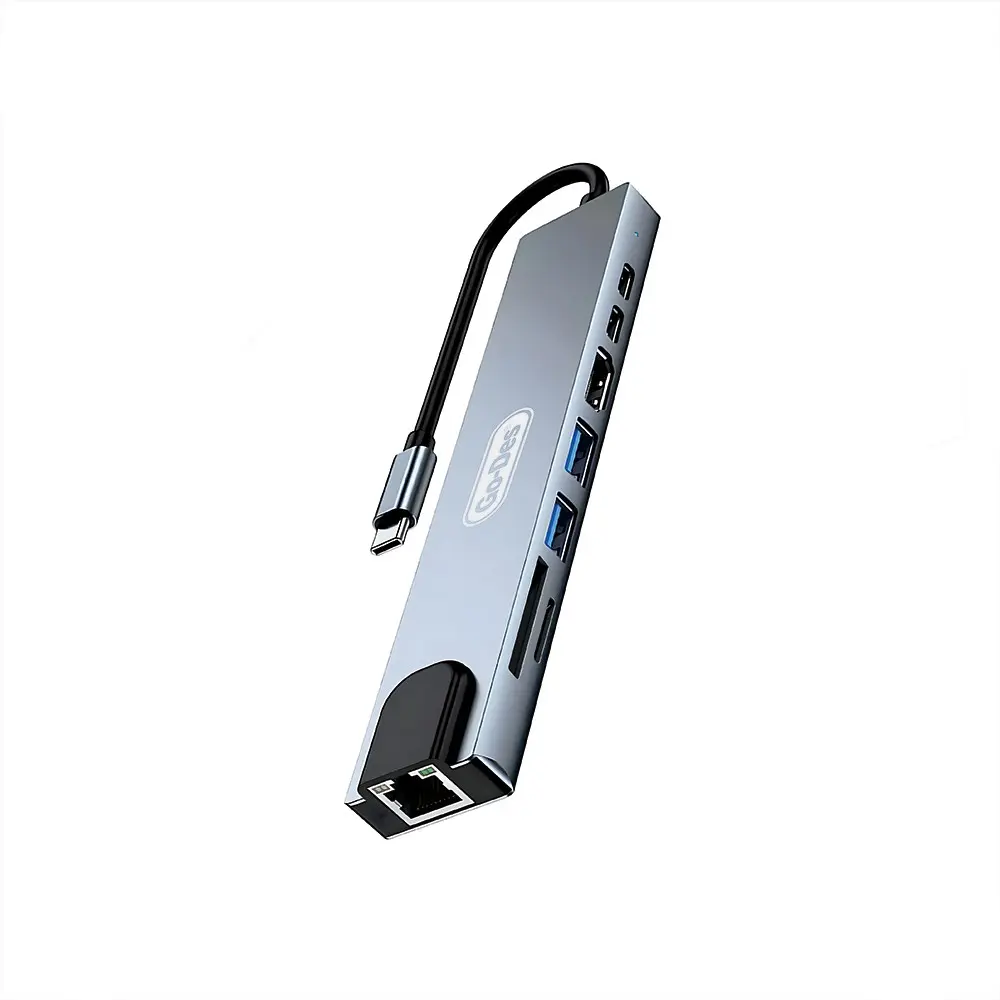 Go Des GD-9218 8'i 1 Arada Type-C Hub, USB 3.0, HDMI 4K, RJ45, SD/TF
