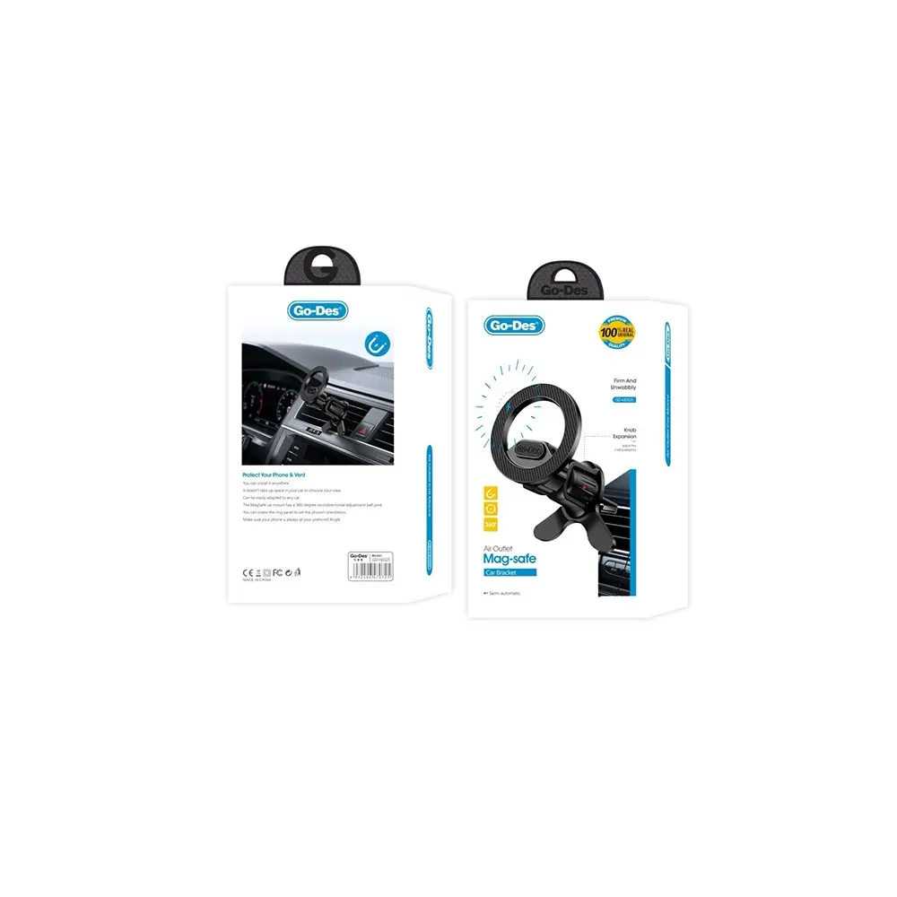 Go Des GD-HD325 MagSafe Manyetik 360 Derece Dönebilen Havalandırma Tipi Araç Tutucu