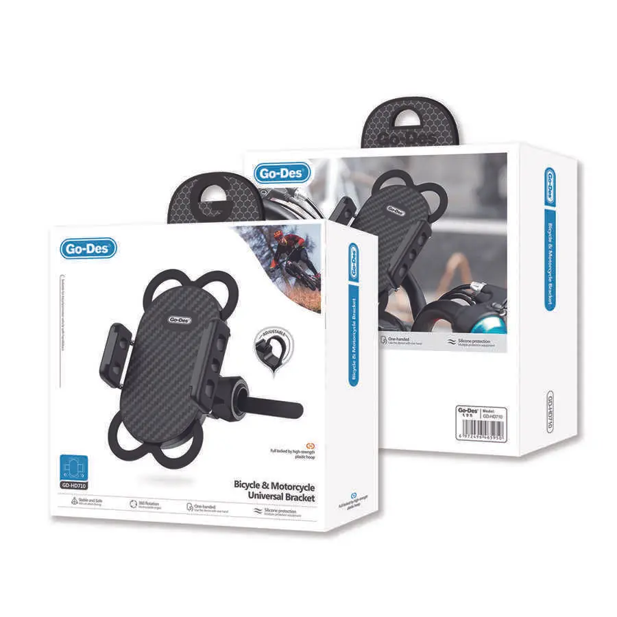 Go Des GD-HD710 Bisiklet ve Motosiklet Telefon Tutucu, 360 Derece Dönebilen