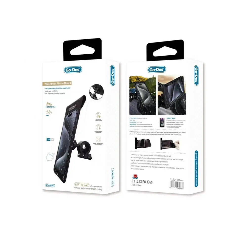 Go Des GD-HD907 Su Geçirmez Bisiklet ve Motosiklet Telefon Tutucu