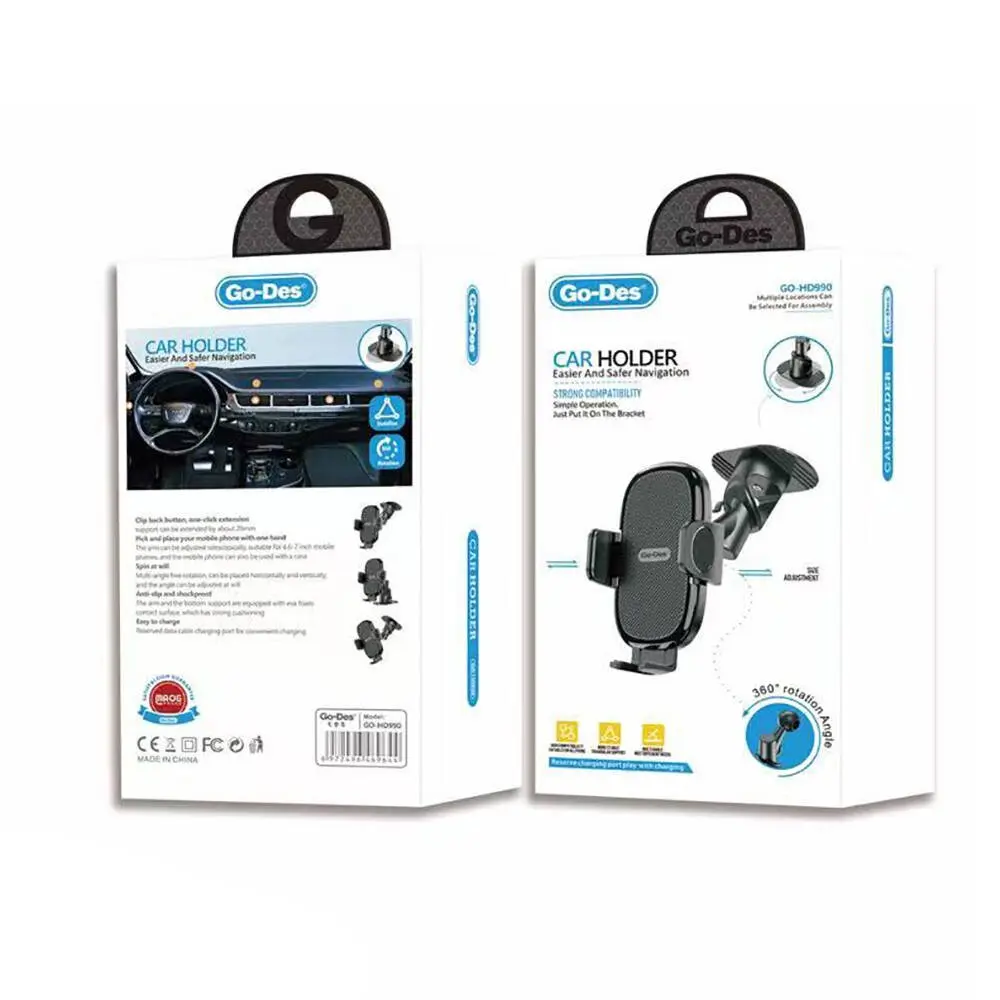Go Des GD-HD990 360 Derece Dönebilen Düz Zemin Araç İçi Telefon Tutucu