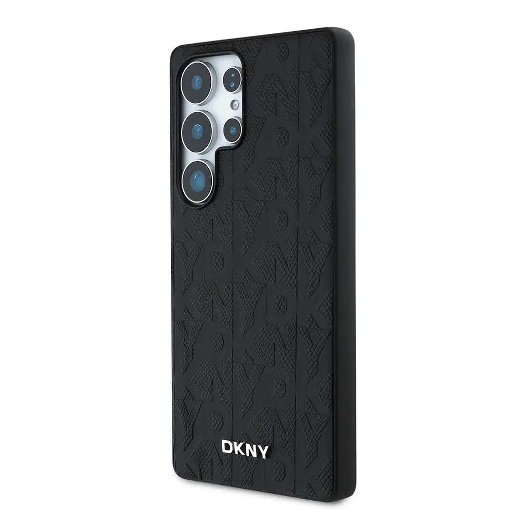 Galaxy S25 Ultra Manyetik PU Deri Kılıf - DKNY Grid Pattern