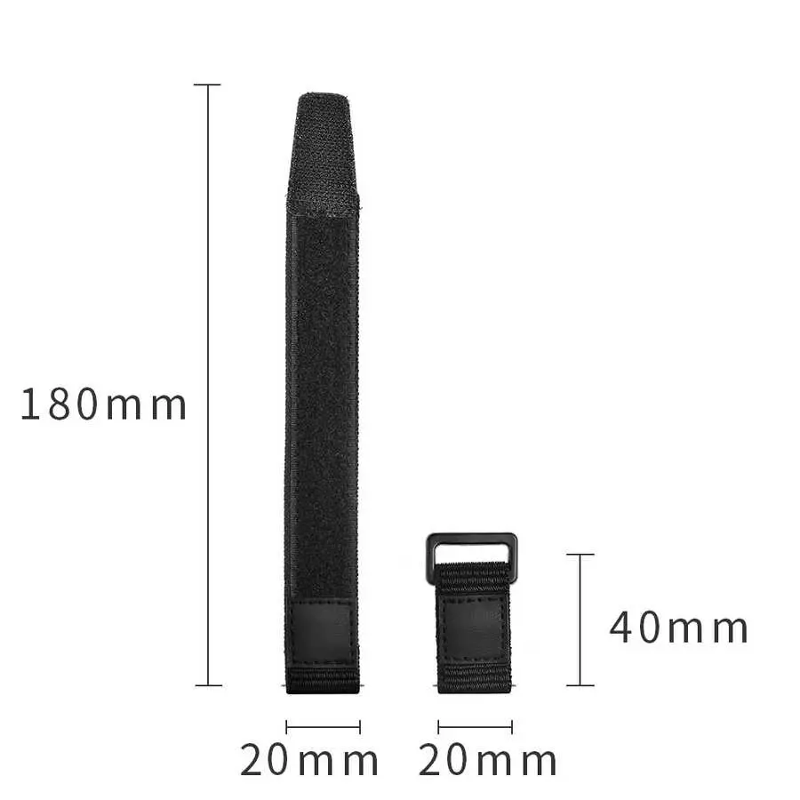 Galaxy Watch 42mm (20mm) Magic Nylon Kordon - Zore Siyah