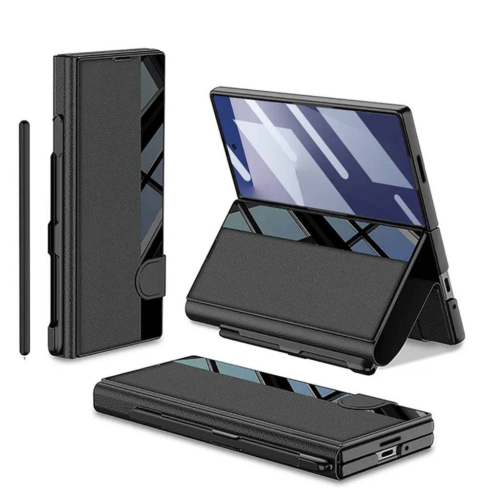 Galaxy Z Fold 7 Kamera Korumalı Aynalı Kalem Bölmeli Kılıf - GKK Kıpta