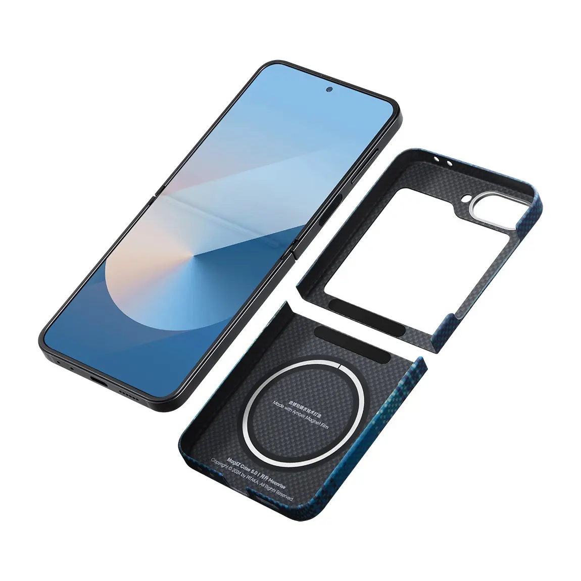 Galaxy Z Flip 6 MagSafe Uyumlu Aramid Fiber Kılıf - Pitaka Sunset-Moonrise
