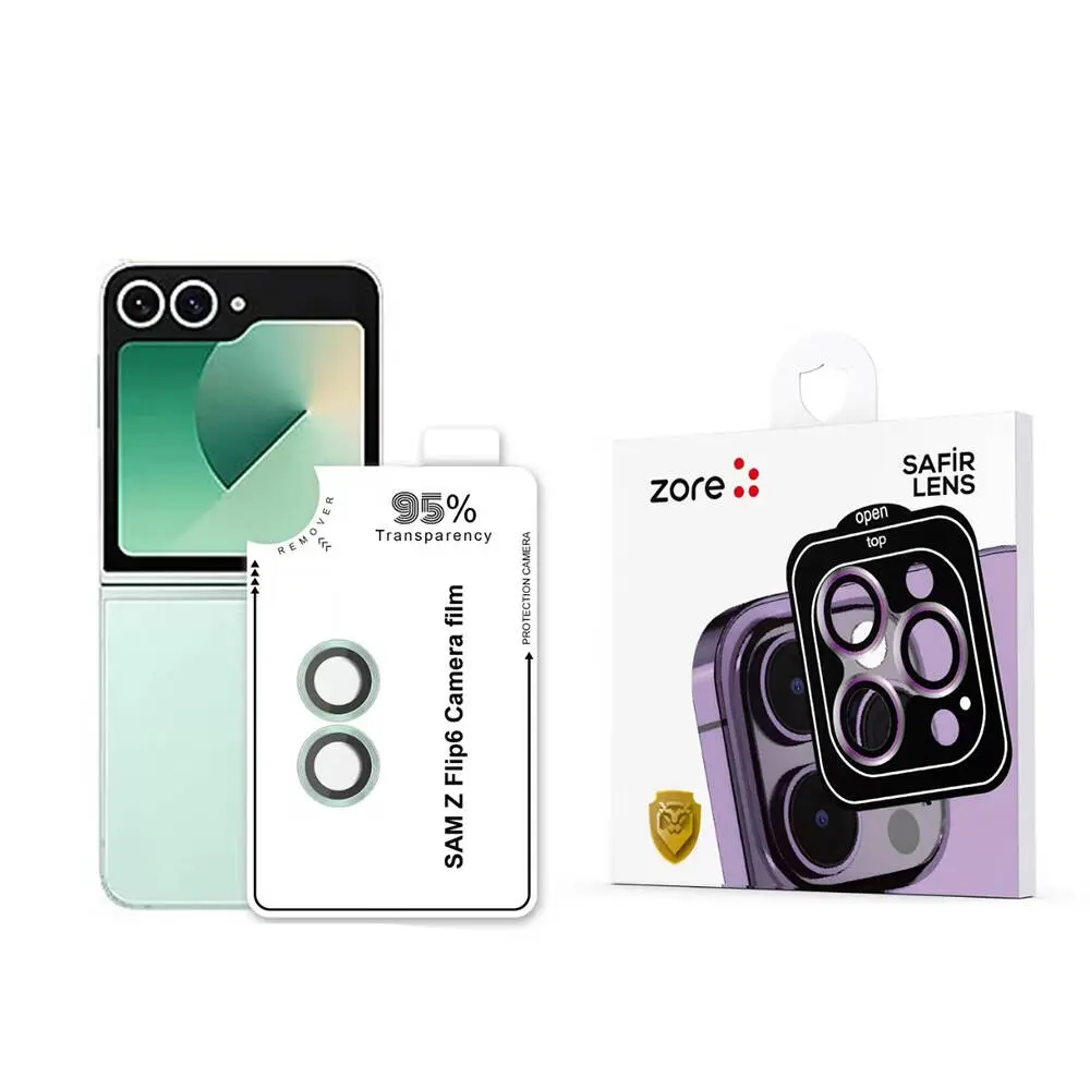 Galaxy Z Flip 6 Kamera Lens Koruyucu, Parmak İzi Bırakmayan - Zore CL-11