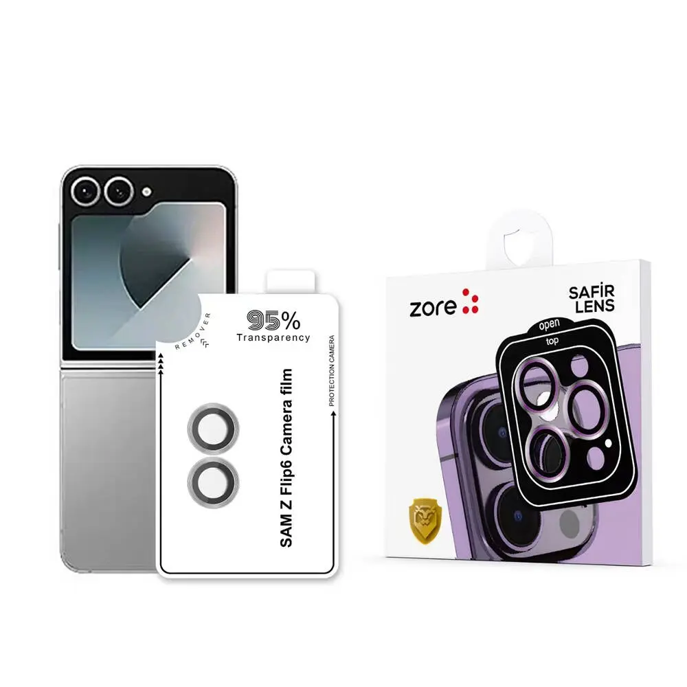Galaxy Z Flip 6 Kamera Lens Koruyucu, Parmak İzi Bırakmayan - Zore CL-11