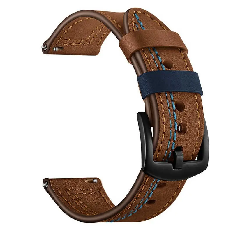 Gear S3 22mm Deri Saat Kordonu, Metal Tokalı - Zore KRD-19