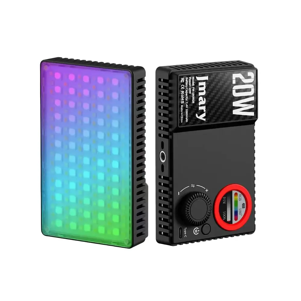 Jmary FM-180RGB RGB LED Telefon ve Kamera Üstü Video Işığı, 20W