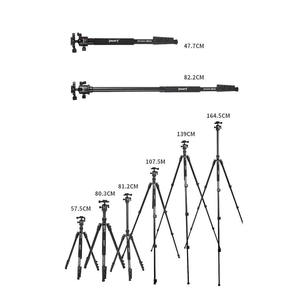 Jmary KT3255NB30 3 Kademeli 164.5 cm Ayrılabilir Monopod Tasarımlı Tripod