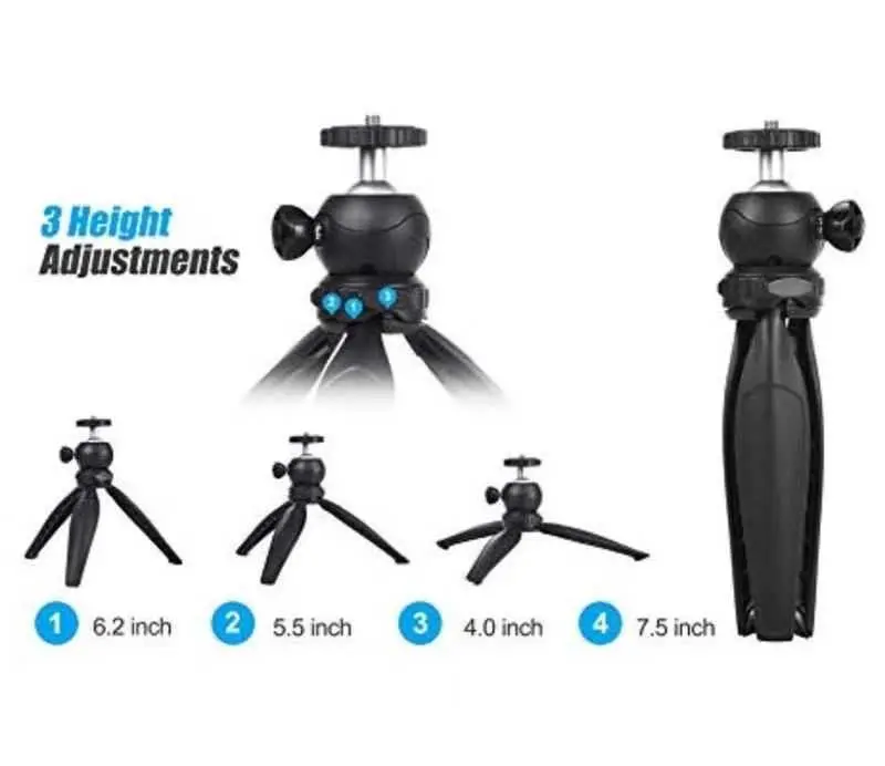 Jmary MT-20 Kısa Tripod, 360 Derece Oynar Başlıklı ve 16 cm