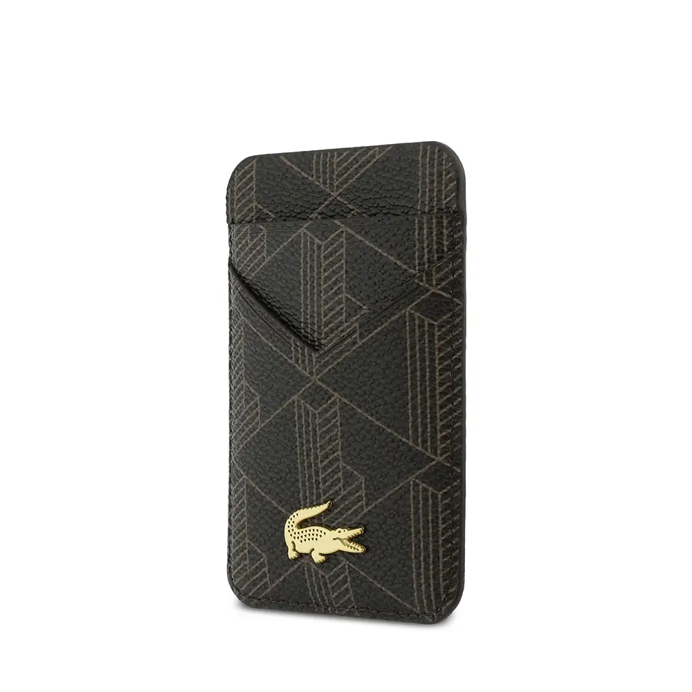 Lacoste Lisanslı 2 Hazneli Manyetik Kartlık, PVC Monogram Desenli