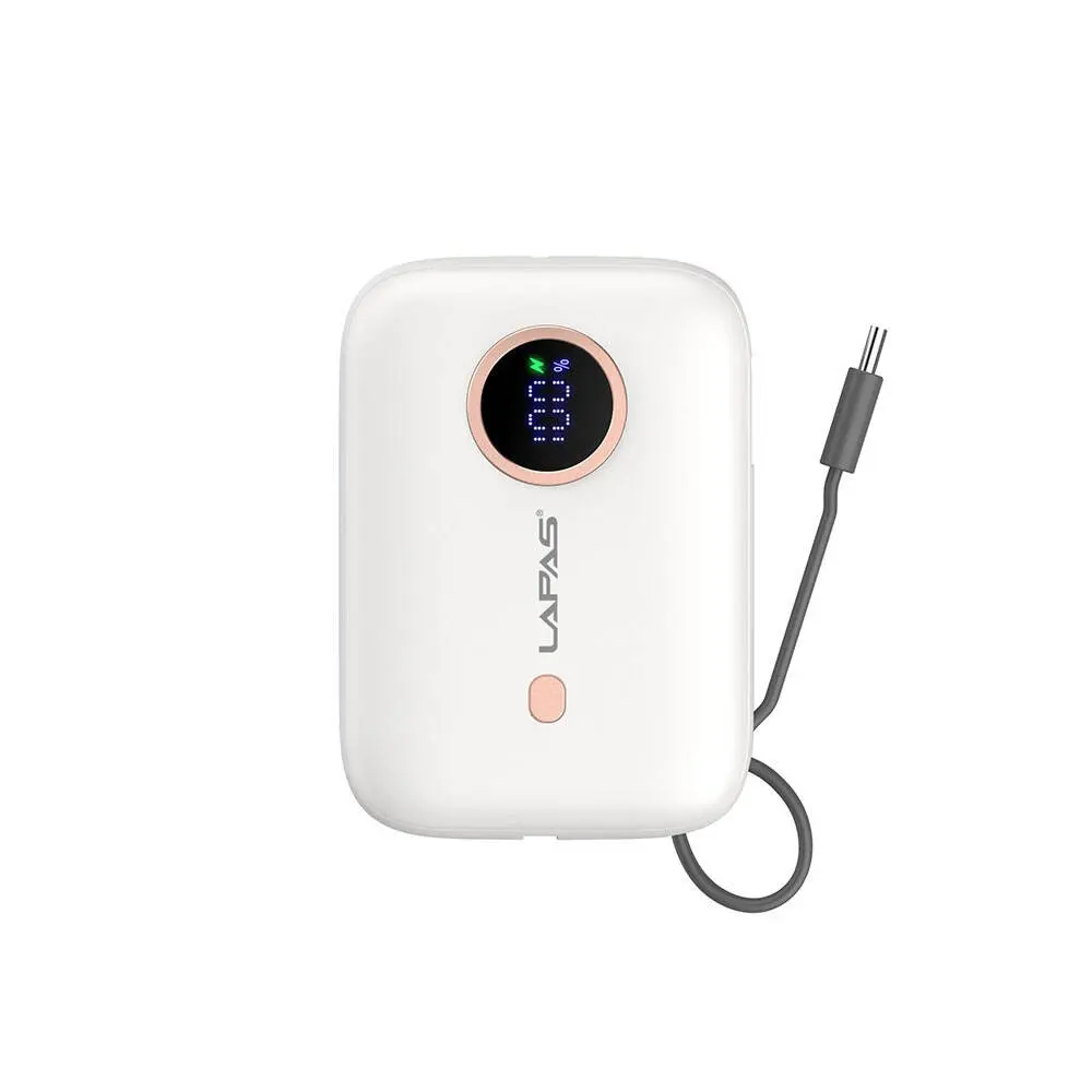 Lapas LP-PW001 10.000mAh Type-C Kablolu Powerbank, Dijital LED Göstergeli