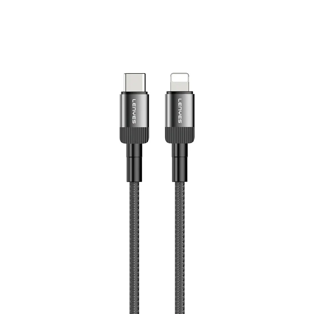 Lenyes LC546 Type-C to Lightning Örgü Şarj ve Data Kablosu, 27W 1 m