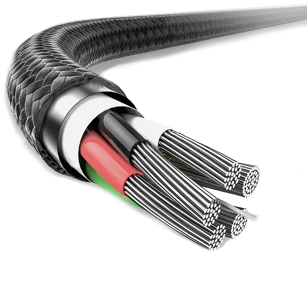 Lenyes LC546 Type-C to Lightning Örgü Şarj ve Data Kablosu, 27W 1 m