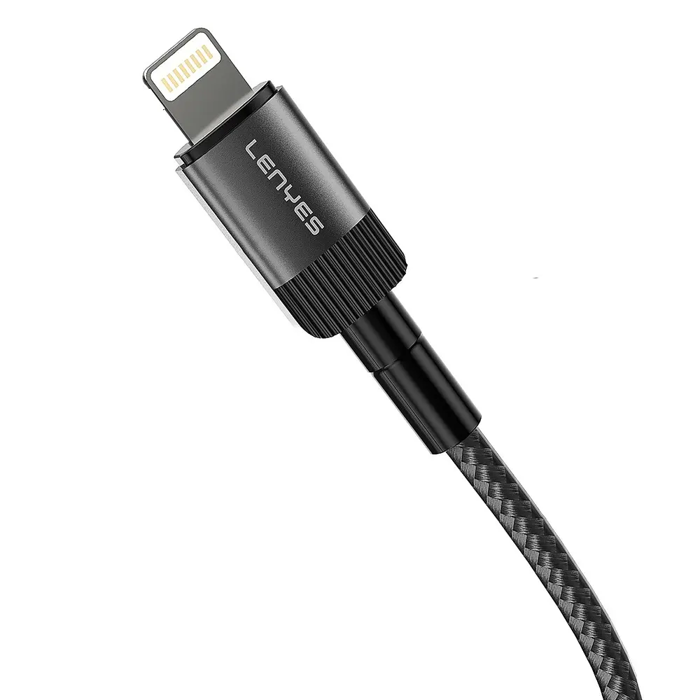Lenyes LC546 Type-C to Lightning Örgü Şarj ve Data Kablosu, 27W 1 m