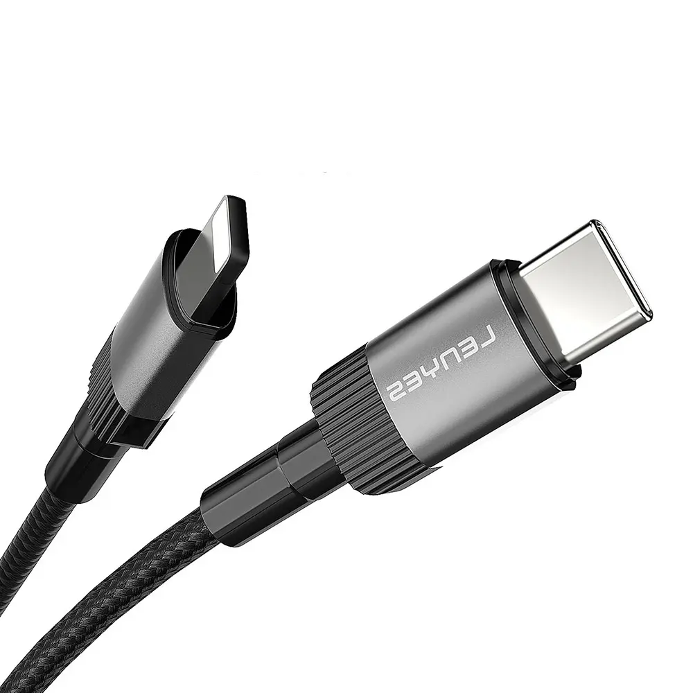 Lenyes LC546 Type-C to Lightning Örgü Şarj ve Data Kablosu, 27W 1 m