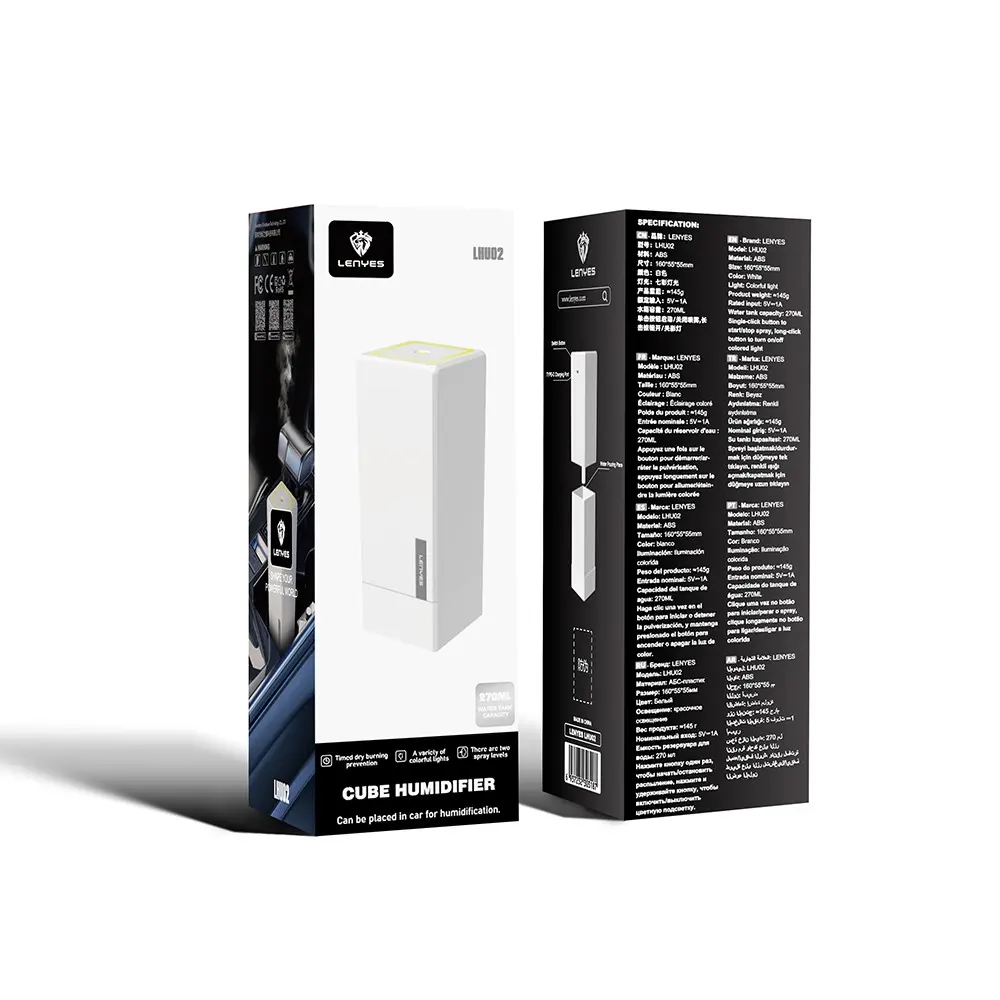 Lenyes LHU02 Küp Tipi RGB Işıklı Nano Sprey Hava Nemlendirici