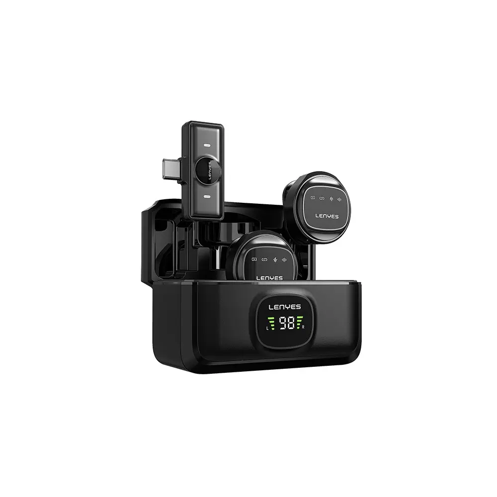 Lenyes LM204-TC Type-C Kablosuz Yaka Mikrofonu, 2.4GHz ve 6 Saat Kullanım