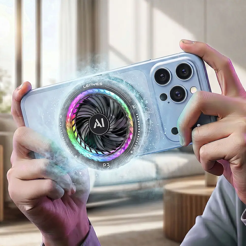 Lenyes LPC205 Telefon Soğutucu Fan, RGB Işıklı ve 15W