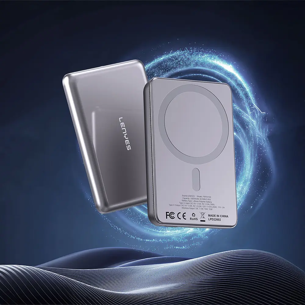 Lenyes PW0015D 5000mAh Manyetik Kablosuz Powerbank, 20W Type-C