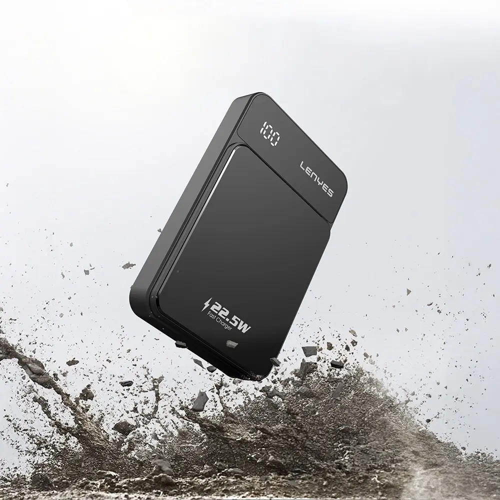 Lenyes PW126D 10.000mAh Powerbank, 22.5W Hızlı Şarj ve 15W Manyetik Kablosuz Şarj