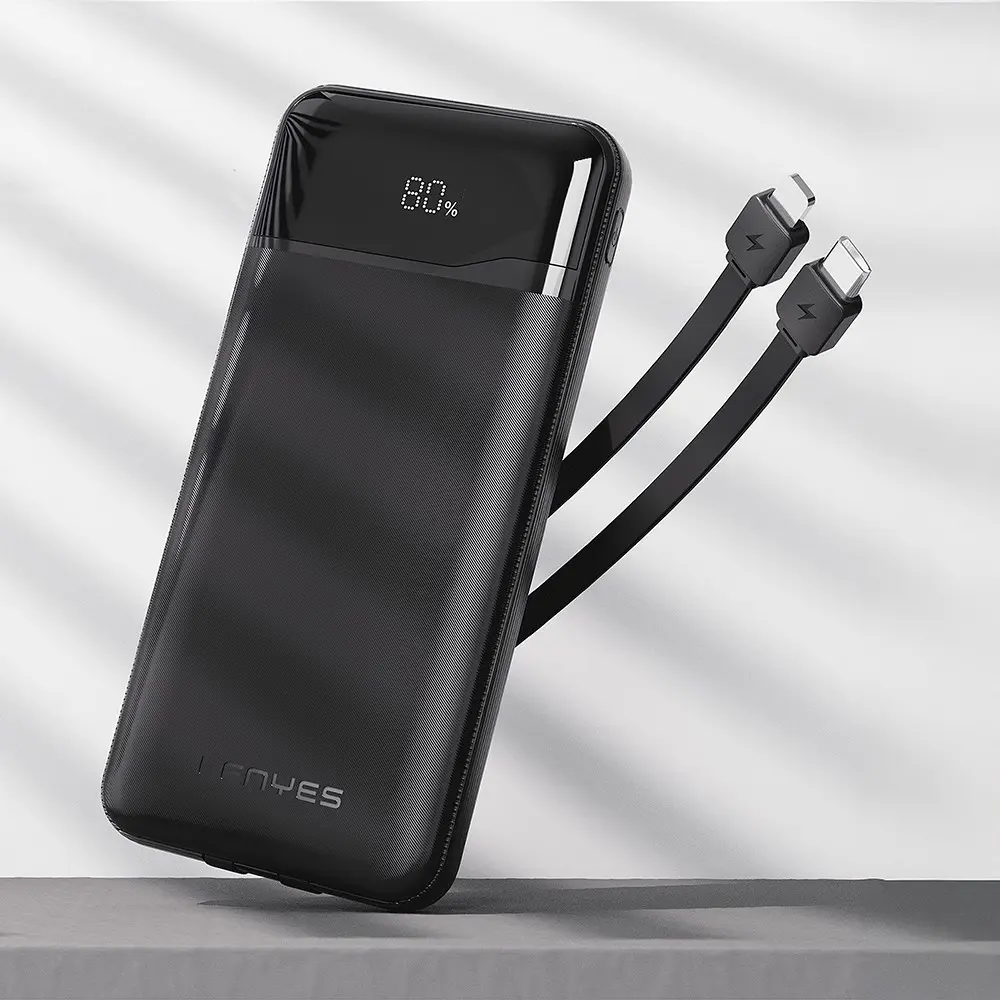 Lenyes PX180D 10.000mAh Powerbank, 22.5W ve Dahili Type-C/Lightning Kablo