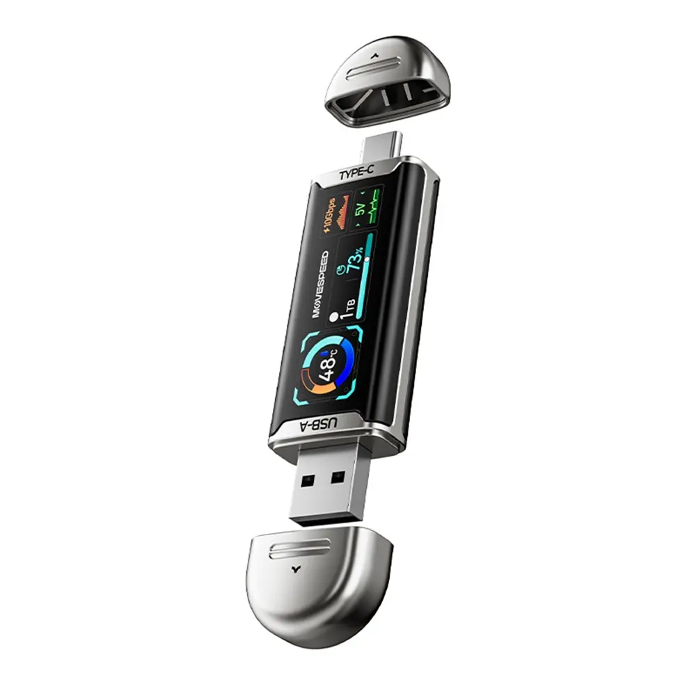 Movespeed MSSU10 512GB LCD Ekranlı PSSD Flash Disk, USB-A + Type-C