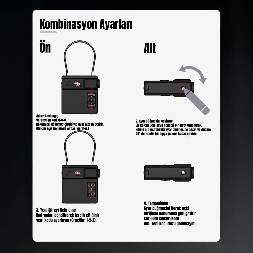 Micflip P25 TSA Onaylı Valiz Kilidi, Find My Takip Özellikli
