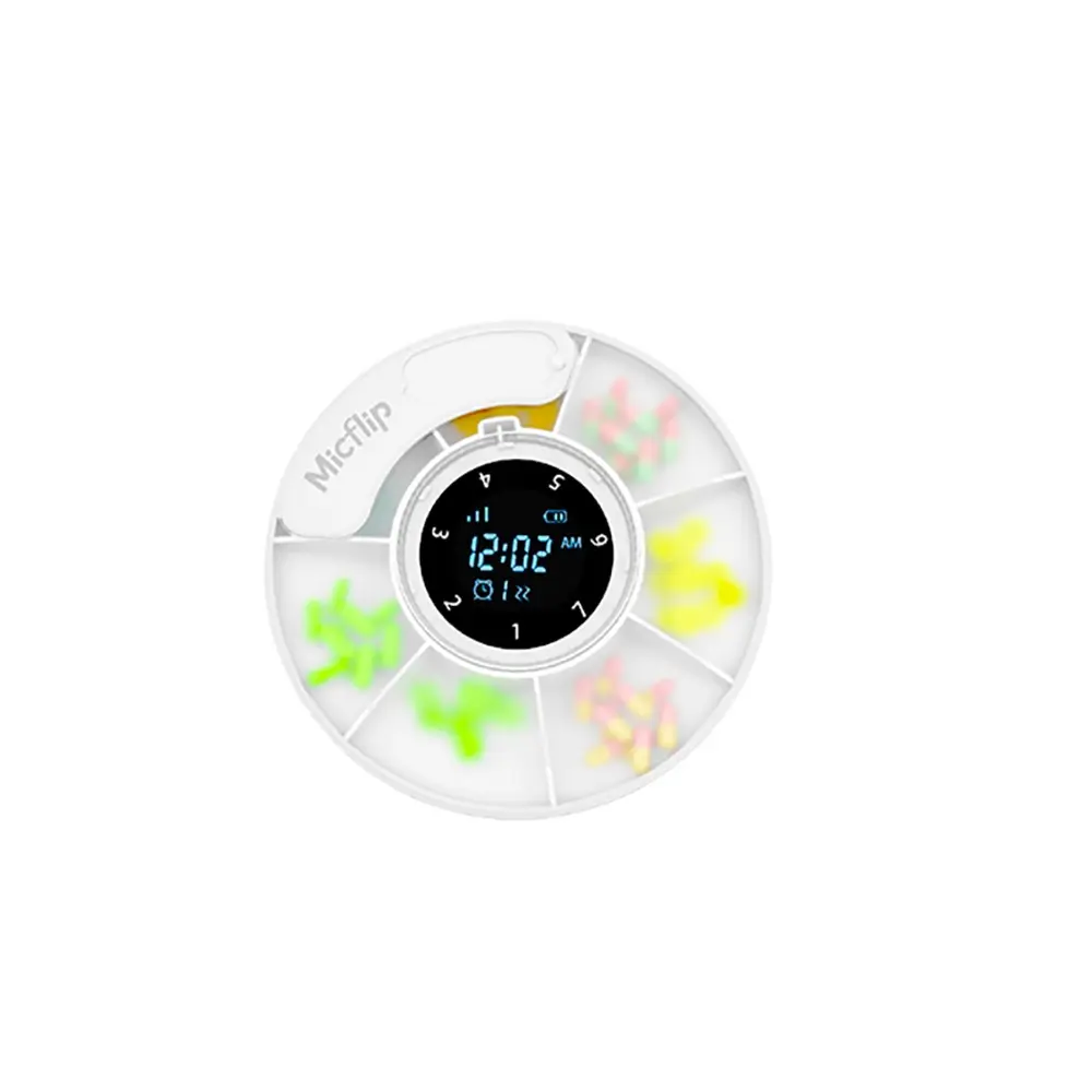 Micflip S03 Alarmlı ve Takip Özellikli Akıllı İlaç Kutusu, 7 Bölmeli