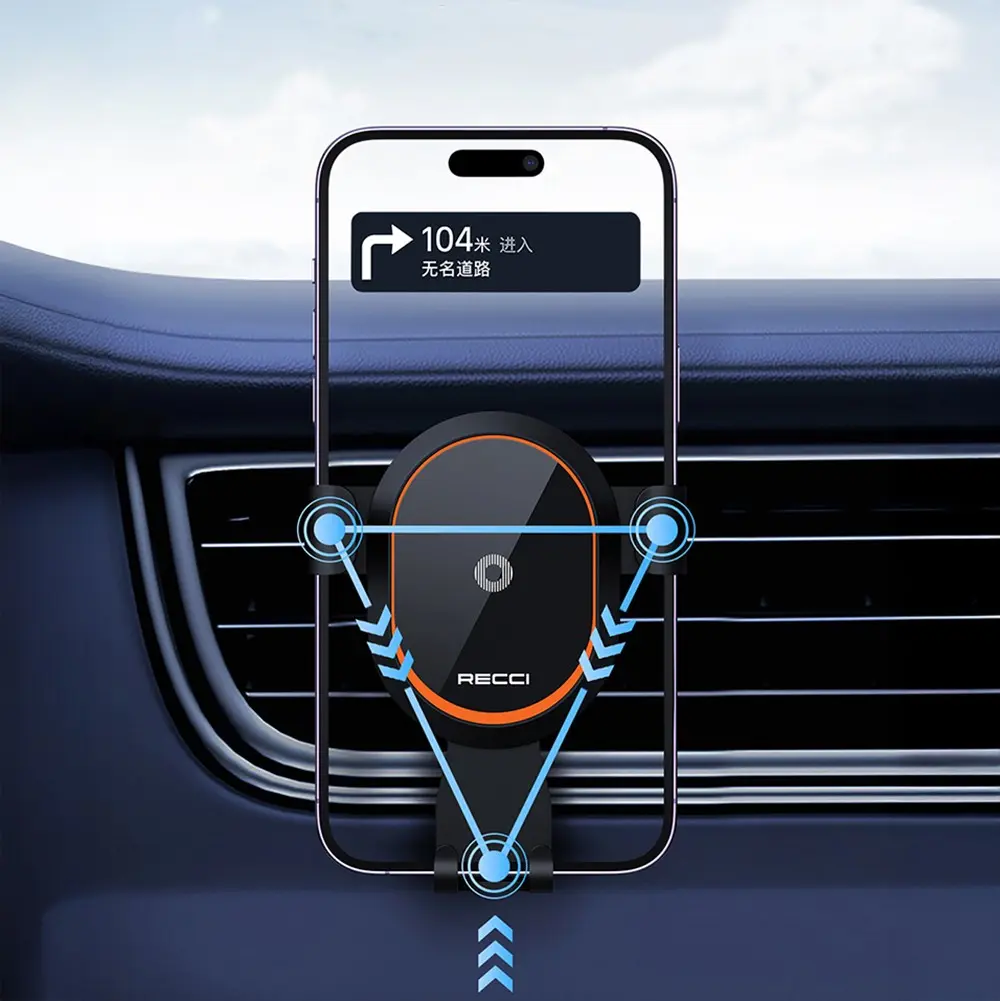 Recci RHO-C26 360° Dönebilen Havalandırma Tipi Araç Telefon Tutucu