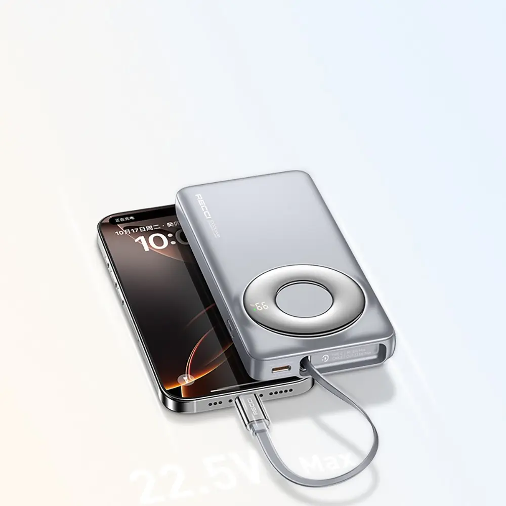 Recci RPB-P58 Type-C Kablolu Powerbank, 10.000mAh ve 22.5W