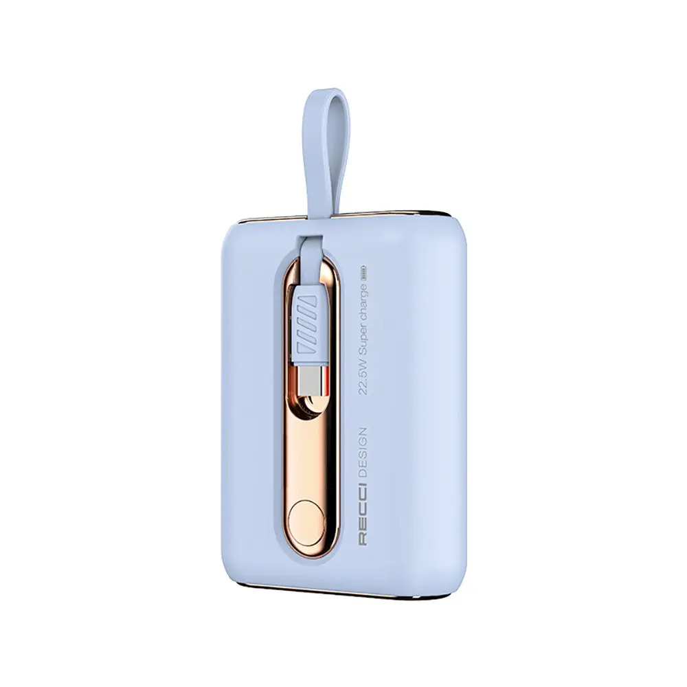Recci RPB-P12 Type-C Kablolu Powerbank, 9000mAh ve 22.5W