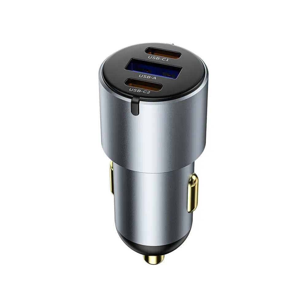 Wiwu Wi-CC032 Nano Pro Araç Şarj Aleti, 60W PD ve QC3.0, 3 Portlu