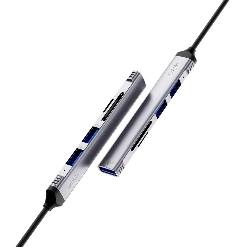 Wiwu Wi-HB003 Zolo 5'i 1 Arada USB-C Hub, USB 3.0 ve SD/TF Girişli