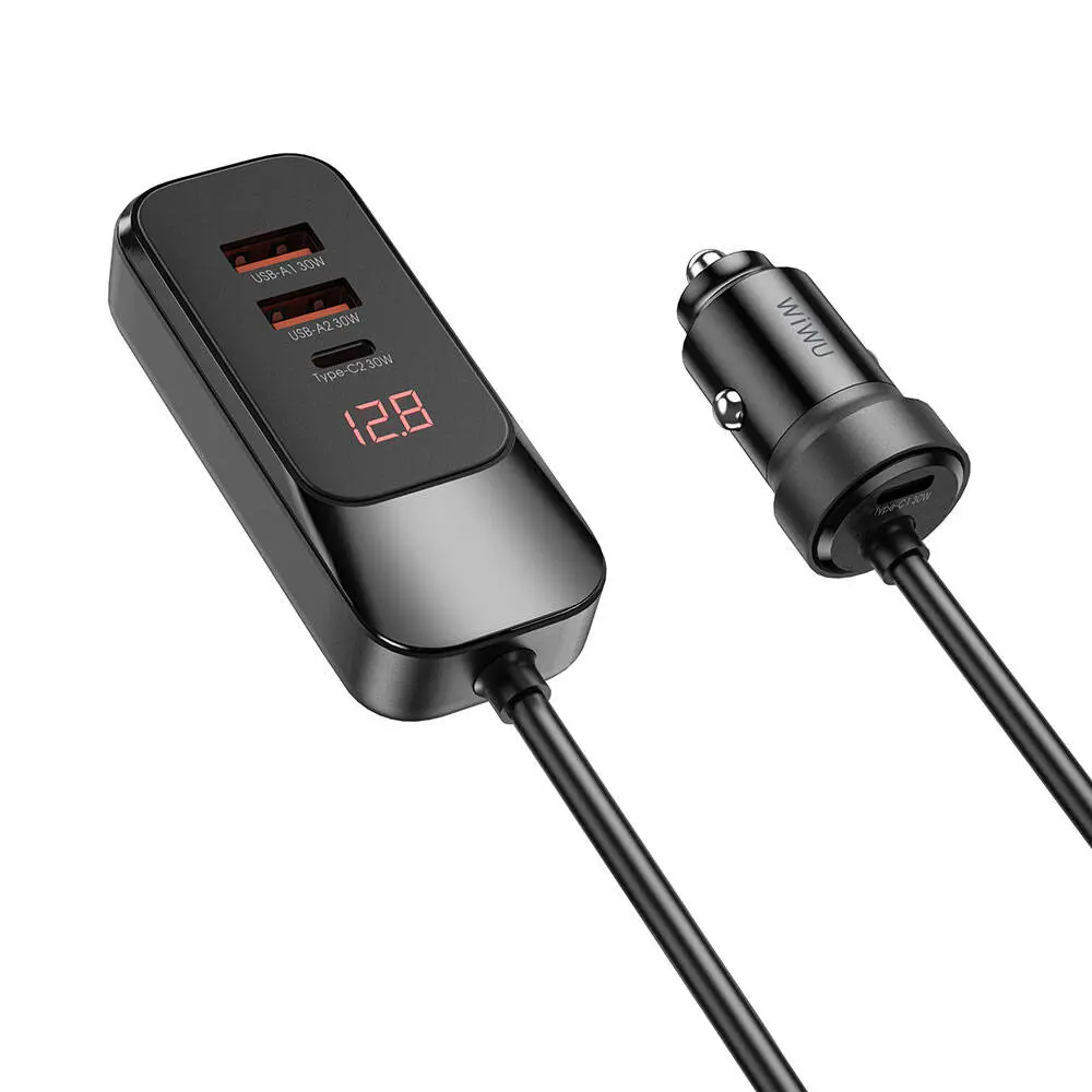 Wiwu Wi-QC015 Extend 120W 4 Portlu Araç Şarj Aleti, Çift Type-C ve Çift USB-A