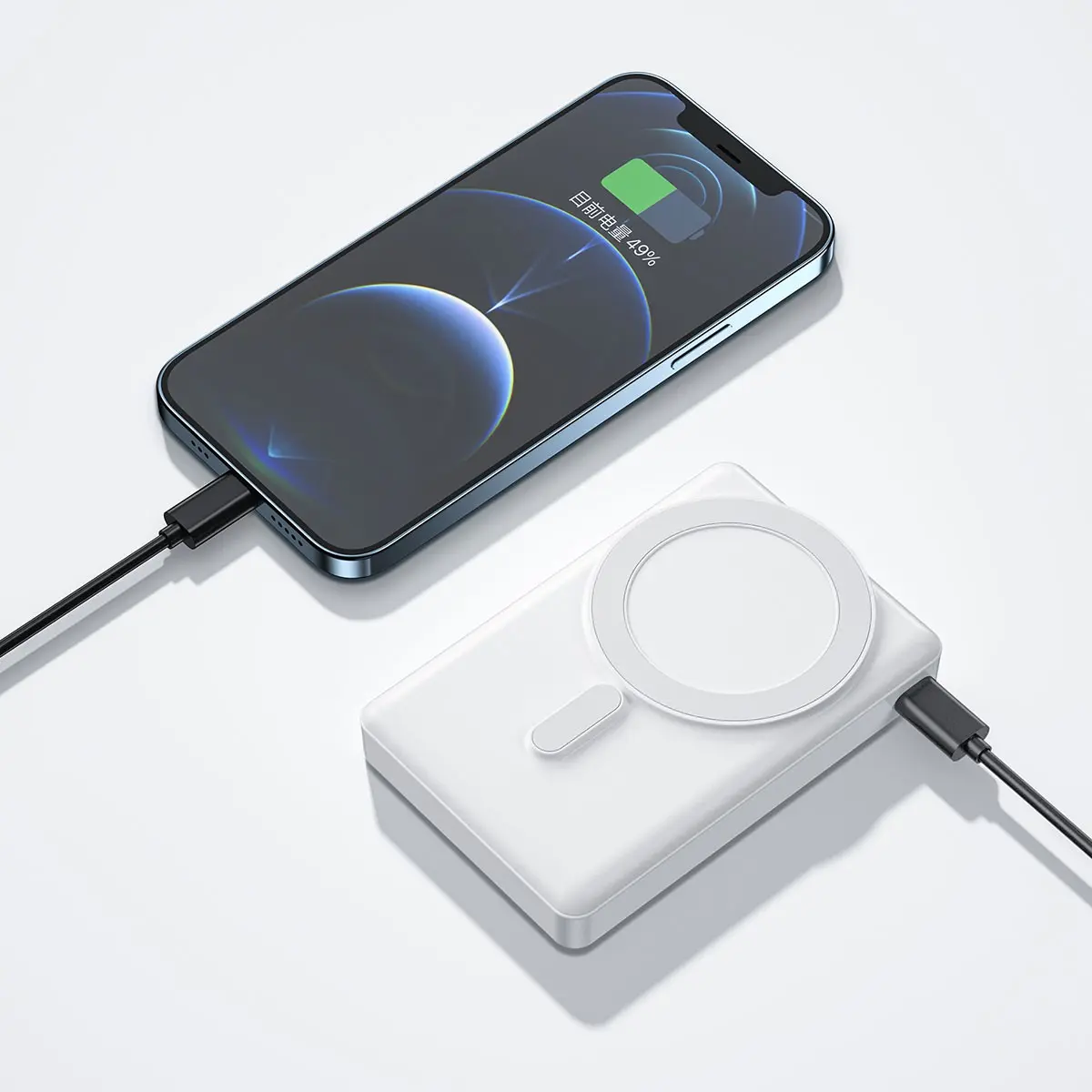 Wiwu JC-20 10000mAh MagSafe Uyumlu Standlı Şeffaf Powerbank, 15W