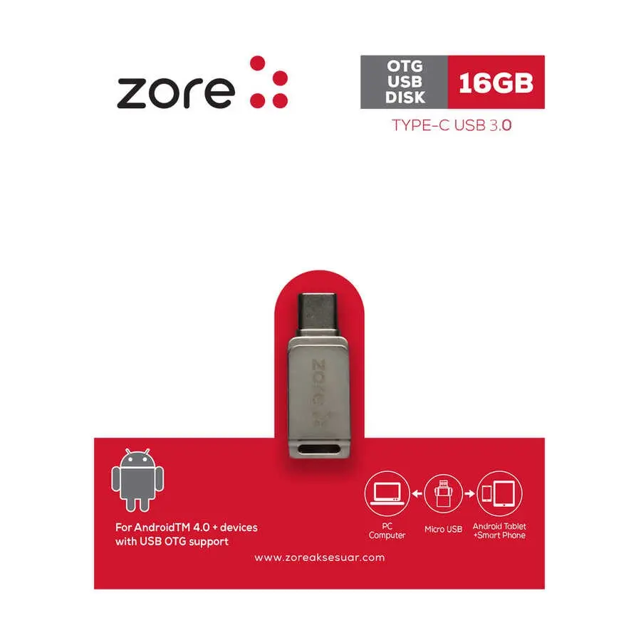 Zore 3.0 Type-C Metal OTG Flash Bellek, 16 GB