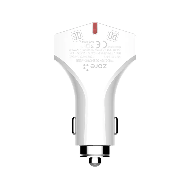 Zore ZR-C60P Type-C 2'si 1 Arada Araç Şarj Seti, 36 W ve QC 3.0