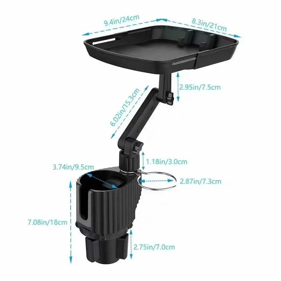 Zore C003 2 in 1 Araç Bardak Tutucu, Telefon Standlı ve Portatif Yemek Masalı