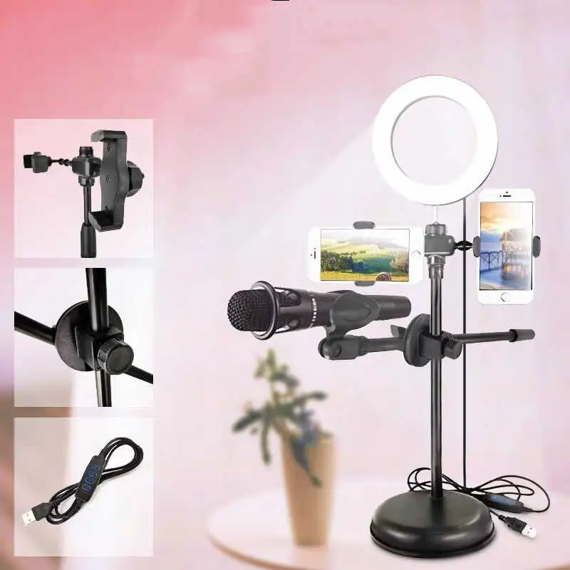 Zore Dual Big Light Işıklı Telefon Tutucu, 16 cm Ring Light